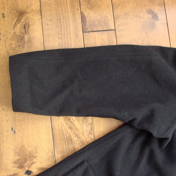 Hilary Radley Black Wool Cashmere Long Coat Dressy Silver Buttons Size Petite 6 - Picture 8 of 12